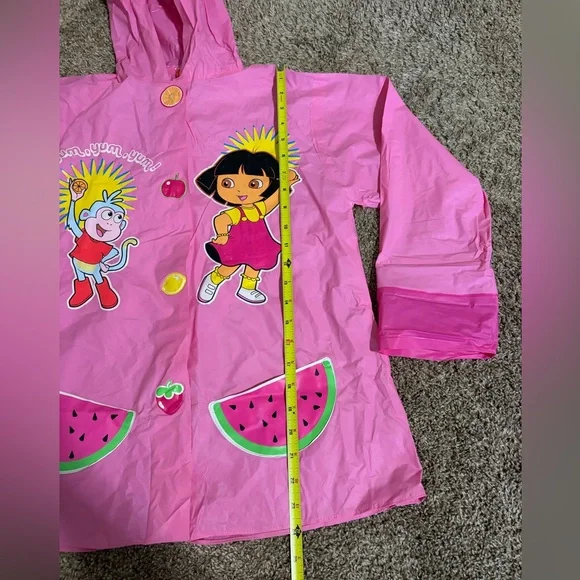 Y2K Dora The Explorer Girls Pink Rain Jacket Size M/L - Picture 4 of 7